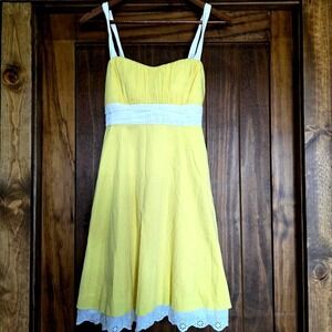 My Michelle Y2K vintage yellow sundress yellow lace flowy cottagecore coquette‎